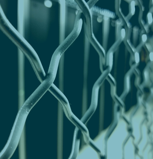 Data Center Secured Cabinets behind the fence.